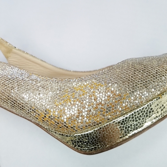 🌸 Jimmy Choo | Golden Slingback Peep toe heels - Picture 10 of 10